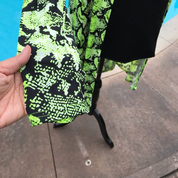 Green Snakeskin Longline Cardi/Swim Cover-up - Picture 8 of 8